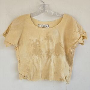 Totally Blown California‎ Sustainable Cream Cotton Basic T-Shirt Casual Boho Top